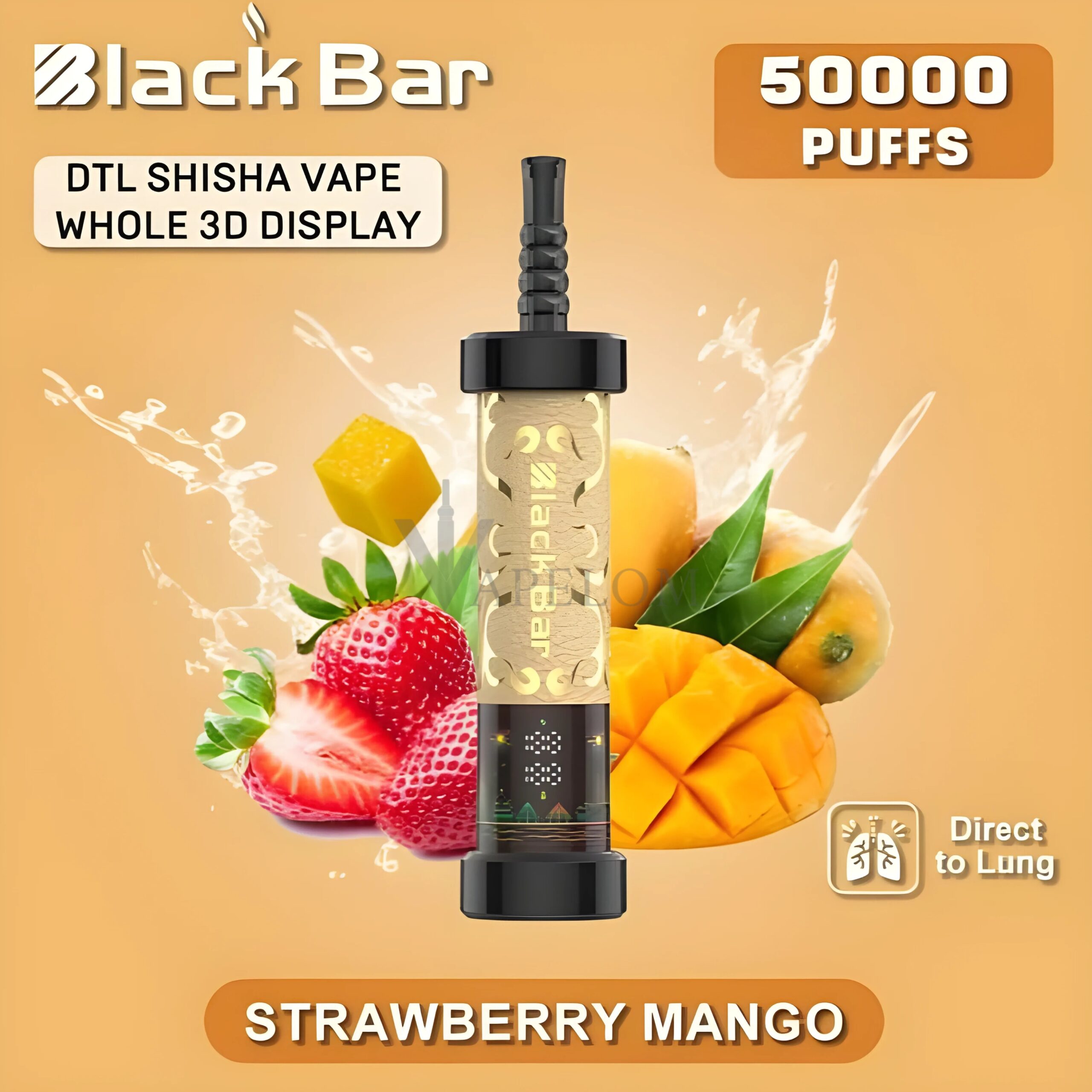 Buy Black Bar 50000 Puff | Rechargeable DTL Vape with 35mg Nicotine | UAE Black Bar 50000 Puff