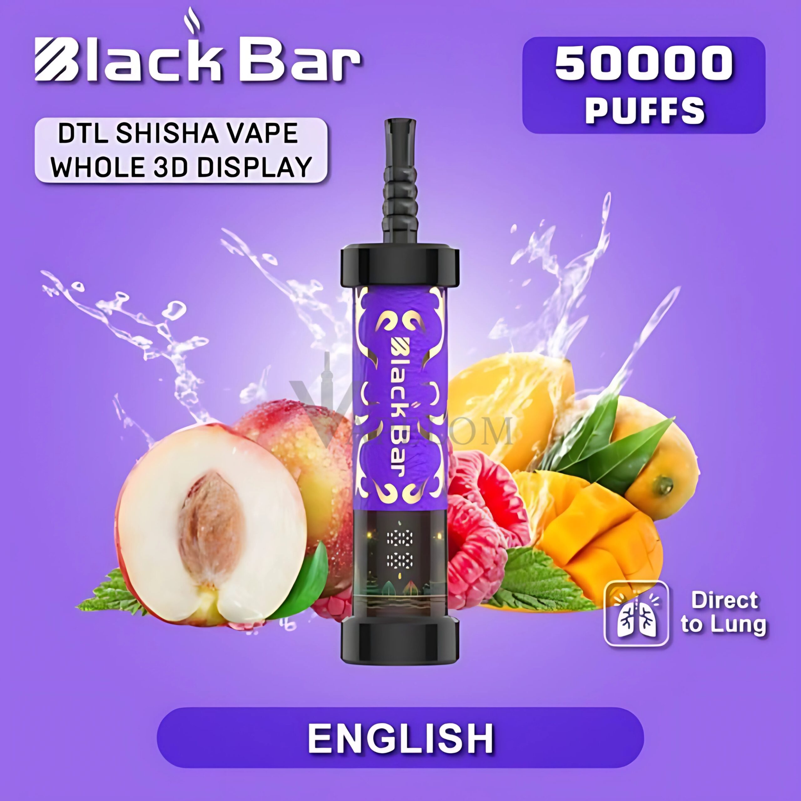 Buy Black Bar 50000 Puff | Rechargeable DTL Vape with 35mg Nicotine | UAE Black Bar 50000 Puff