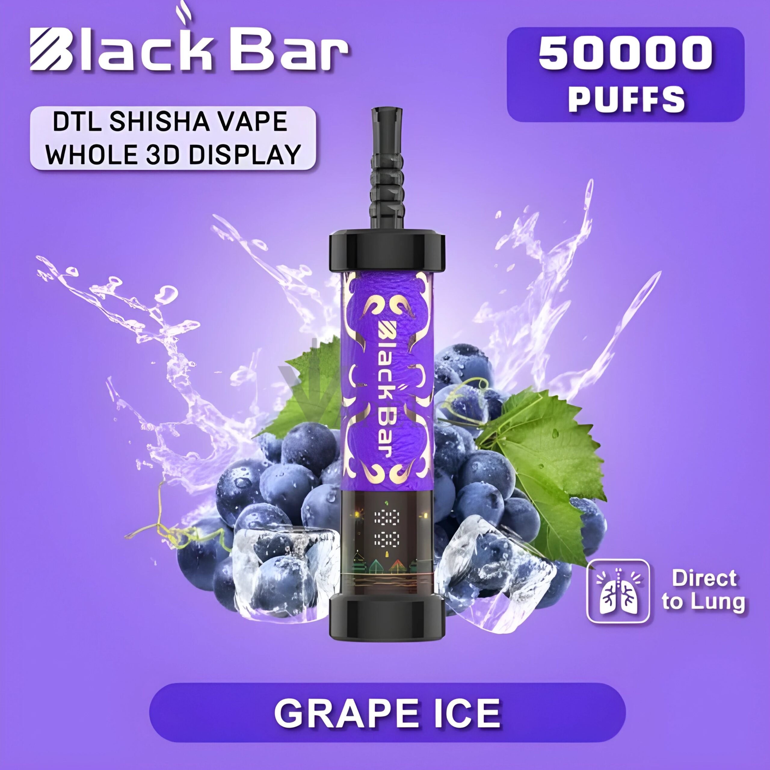 Buy Black Bar 50000 Puff | Rechargeable DTL Vape with 35mg Nicotine | UAE Black Bar 50000 Puff