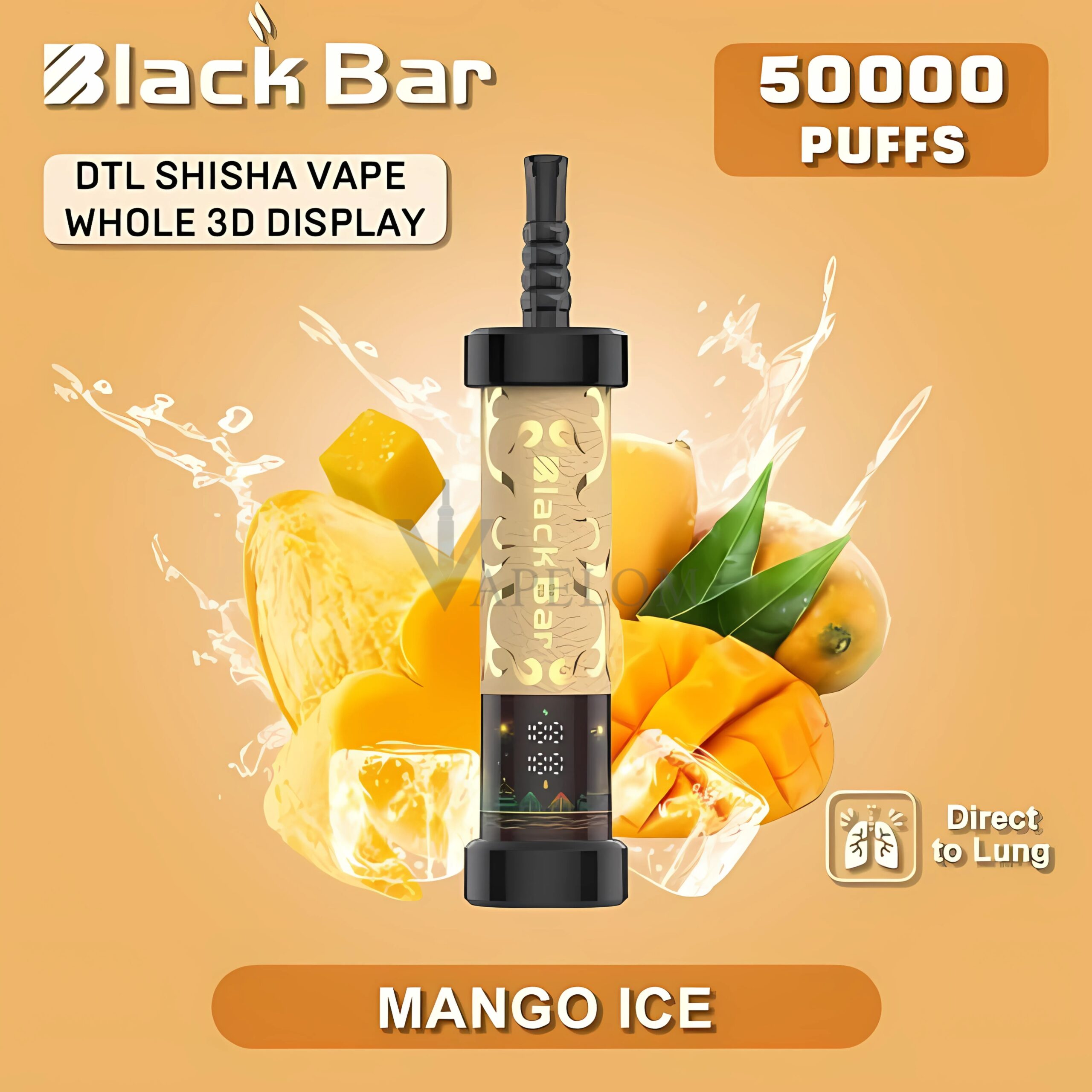 Buy Black Bar 50000 Puff | Rechargeable DTL Vape with 35mg Nicotine | UAE Black Bar 50000 Puff
