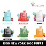 Isgo New York 8000 Puffs Rechargeable Disposable Vape shop In UAE