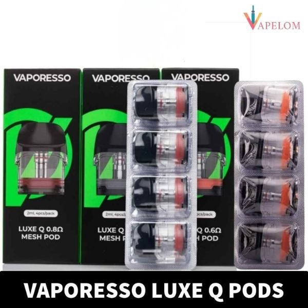 1 (1) VAPORESSO Luxe Q Replacement Pod Cartridge 2ml & 3ml (Pack of 4 PCS) in Dubai, UAE - Image 1