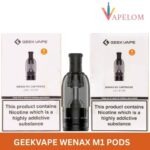 GEEKVAPE Wenax M1 Pods 0.8ohm, 1.2ohm Pod Cartridge 2ml Replacement - Image 2